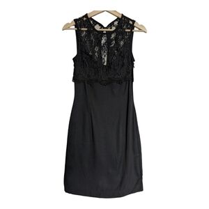 Jessica McClintock Gunne Sax black lace cocktail dress